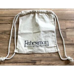 Fisherman Out of Ireland Canvas Backpack Tote Cream Organic Cotton Rope Straps